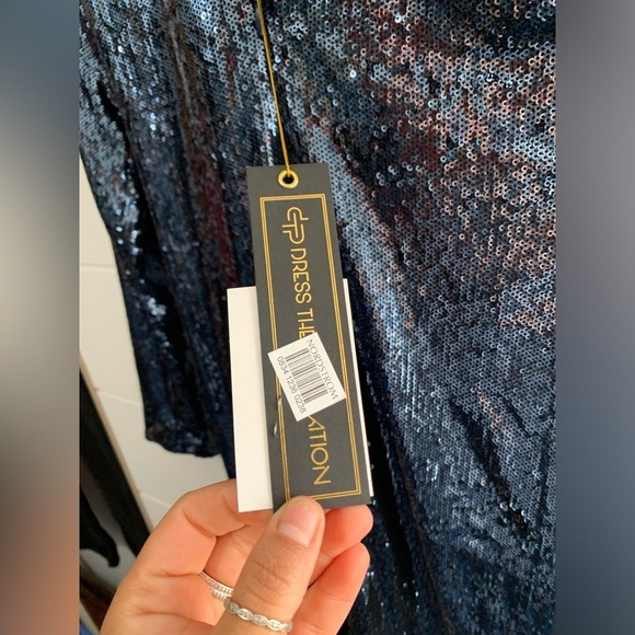 Dress The Population Lolita Sequin Long Sleeve Minidress NWT Size M - Picture 5 of 8